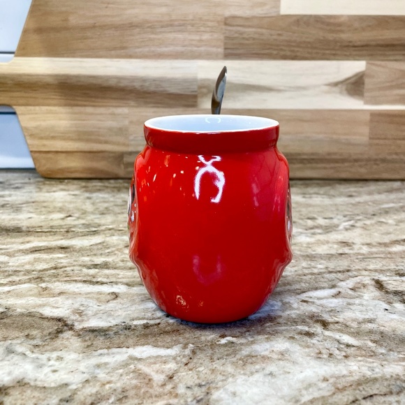 Disney Mickey & Minnie Mouse Red Christmas Mug Coffee Tea Cocoa & Green Spoon - Picture 8 of 11